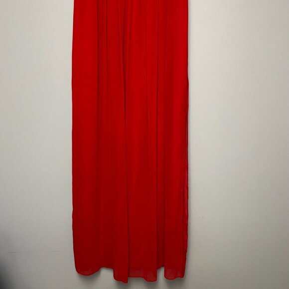 NWT Retail: $188 BCBGeneration Red Lace Chiffon Formal Maxi Gown Womens size 10 - Picture 2 of 7